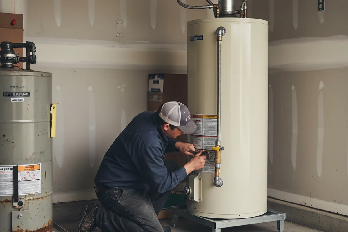 Water heater and shutoff valve replacement in Cannon